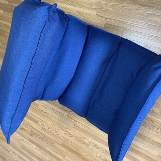 低反発 座椅子/14段ギア リクライニングチェアー/耐久性のあるダリアン生地採用 コンパクトに出来ますの画像