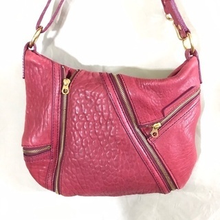 美品◎マークバイマークジェイコブス ショルダーバッグ　レザー　ボルドー マークバイマークジェイコブス ボルドーエンボスレザー 2wayショルダー