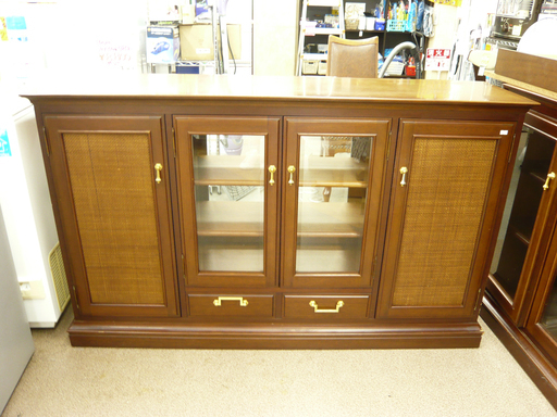 値下げ！ マルニ maruni 地中海シリーズ サイドボード 両面キャビネット 4枚扉 幅150㎝ 飾り棚 西岡店