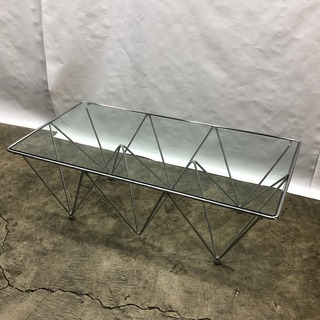 お洒落！高級 ガラステーブル ローテーブル 62×120×高さ4...