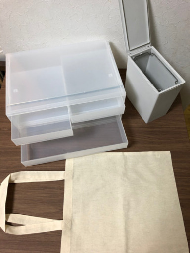 無印良品/ごみ箱/ケース2種●新品未使用のトルコ綿マイバッグＡ４付けます
