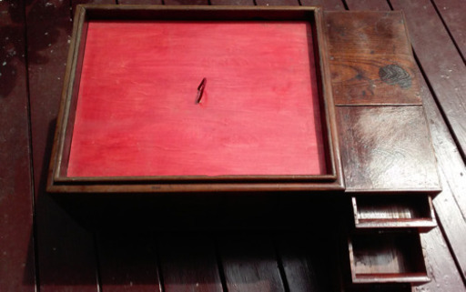 昭和初期　レトロ　長火鉢（袖小物入れ引き出し付）