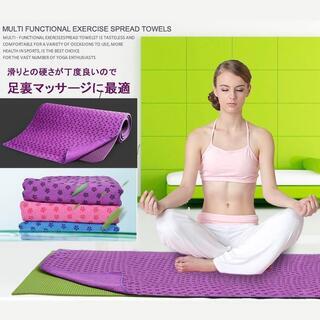 84 ヨガタオル ヨガラグ ホットエクササイズバンド&メッシュバッグ 付き オレンジ の画像