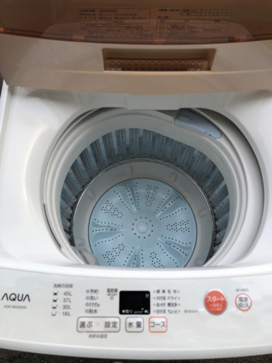 【お買得美品】AQUA AQW-BK50E 全自動洗濯機 5.0kg 2017年製