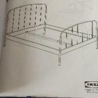 【急募】IKEA セミダブルベッド　マットレス付の画像