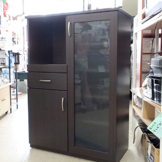 ミドルレンジボード 幅80cm ニトリ キッチン収納家具 レンジ台 ミドル 食器棚 ブラウン 札幌市西区