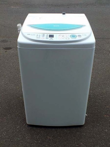 【苫小牧バナナ】2007年製 サンヨー/SANYO 6.0kg 全自動洗濯機 ASW-B60V（WG) ホワイト系 2人～3人世帯向け 清掃済み