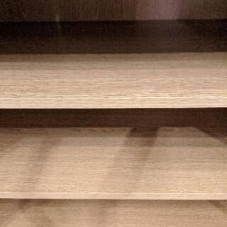 【売約済み】MUJI 無印良品　オーク材　ガラス扉　キャビネット　収納　衣類　書類　ドキュメント　テレビ台　サイドボード　キッチン収納　食器棚　
検　ユニットシェルフ　の画像