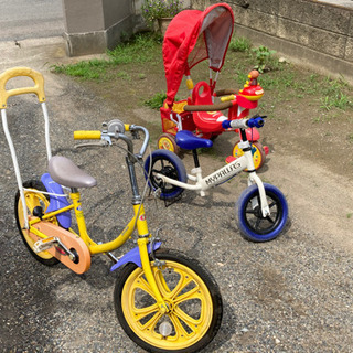 子供用自転車　ストライダー擬き　アンパンマン 三輪車　3台まとめ　中古