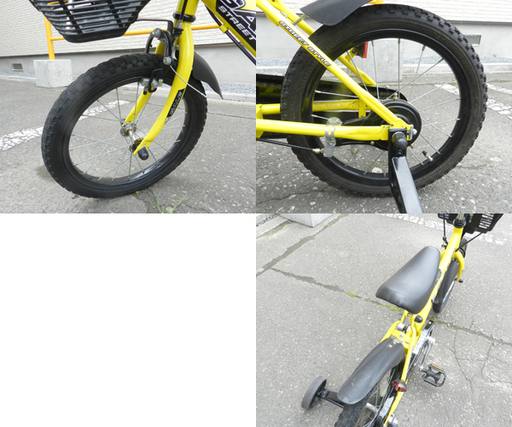 自転車 子供用 16インチ 男の子用 キッズ自転車 補助輪付き イエロー サッカーボウルベル ☆ PayPay(ペイペイ)決済可能 ☆ 札幌市 北区 屯田