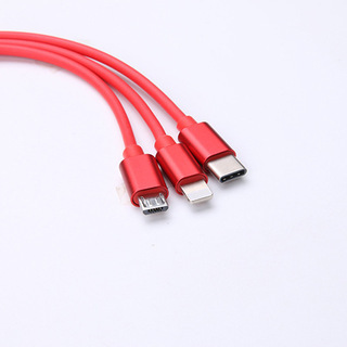 【新品】iPhone充電器 microUSB充電器 Type-C充電器 3in1 ケーブル iPhoneケーブル microUSBケーブル急速充電 ケーブル 巻取の画像