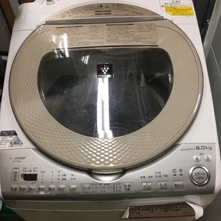 ☆中古 激安！！ SHARP　洗濯乾燥機　8ｋｇ　ES-TX8B-N形　2018年製　DF016　￥35,000！！