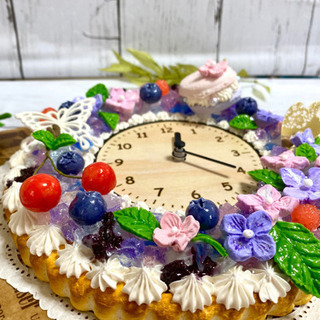 ⭐️プルプル紫陽花ゼリーケーキの時計⭐️の画像