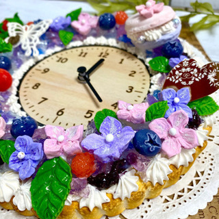 ⭐️プルプル紫陽花ゼリーケーキの時計⭐️の画像