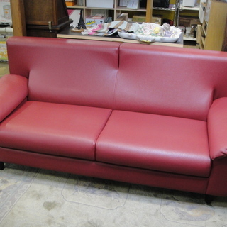 総革張り3人掛けソファ 本革ソファ 応接椅子