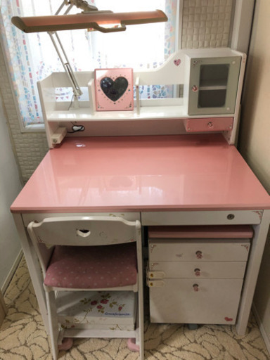 コイズミ  学習机　デコプリ　ピンク