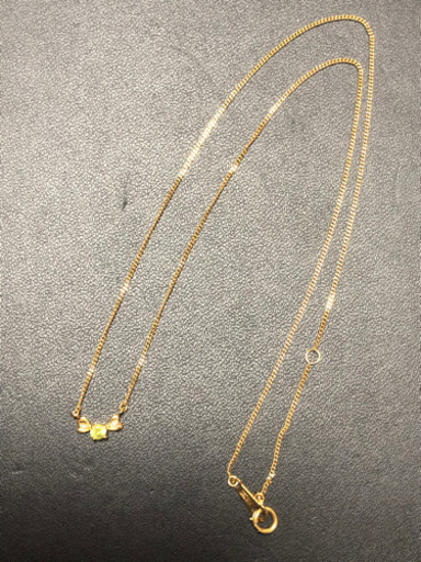 値下げ！k18 ペリドットとダイヤのネックレス