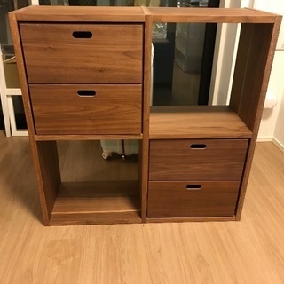 無印良品 スタッキングシェルフ ウォールナット材 2段