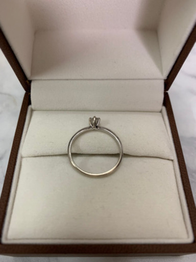 破格！0.18ct K18WG 一粒ダイヤモンドリング