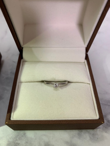 破格！0.18ct K18WG 一粒ダイヤモンドリング