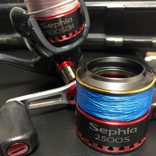 SHIMANO セフィア06、ブリーデンカスタムWハンドル、換えスプール付き。