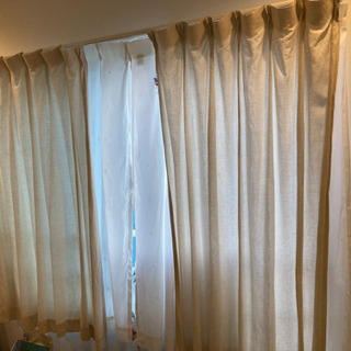 無印良品　綿帆布カーテン　(生成)