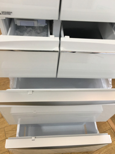 超美品 2019年製 MITSUBISHI 517L フレンチドア冷蔵庫 AI搭載 クリスタルドア 日本製 三菱 MR-WX52E-W