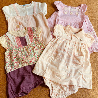 ロンパース　4枚セット　70㎝　女の子用　ピンク