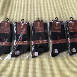 ①レディス靴下黒5足セット(新品)