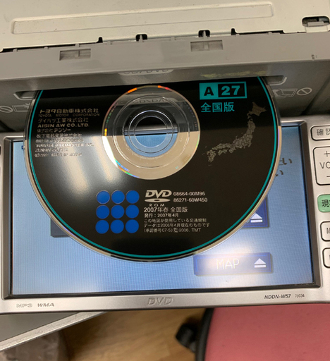 カーナビ トヨタ純正 DVDナビ NDDN-W57 7インチワイド 2DINナビ 2007年地図 苫小牧西店