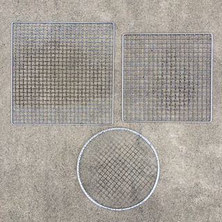 極太ステンレス30cm正確網／太35cm正角網／細28cm丸網 焼き網 BBQコンロ用 七輪用の画像