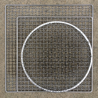 極太ステンレス30cm正確網／太35cm正角網／細28cm丸網 焼き網 BBQコンロ用 七輪用の画像