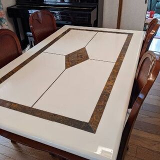 イタリア製ダイニングテーブルセット　椅子4脚セット