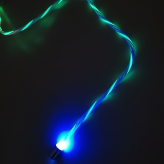  MicroUSB&TypeCケーブル充電器 2in1ケーブル光るLEDケーブルの画像