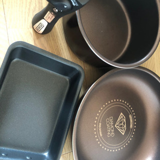 フライパン鍋セット(持ち手の取り外し可能)、卵焼き器