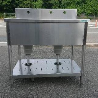 ☆中古品 タニコー 2槽シンク 横900mmx奥600mmx高800mm☆