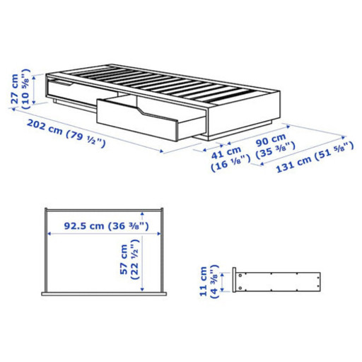 IKEA MANDAL マンダール ベッドフレーム 収納付き ホワイト