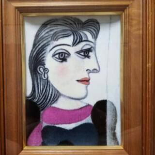 中古品 パブロ・ピカソ 額装済陶版画 pablo picasso marigold