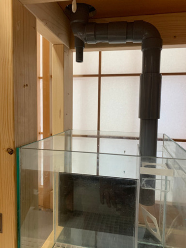 60cmオーバーフロー水槽　キャビネット　配管セット