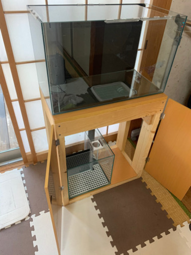 60cmオーバーフロー水槽　キャビネット　配管セット