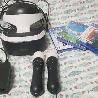 playstation vr set(ps vr + move controler 2 + ps camera + vr game 4) 販売しますの画像