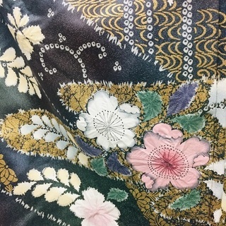 辻が花 訪問着 着物 パステルグリーンの画像