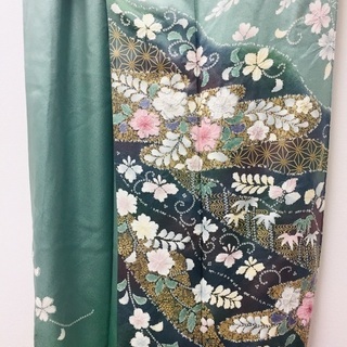 辻が花 訪問着 着物 パステルグリーンの画像