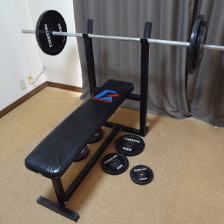 筋トレ バーベル ベンチ セット トレーニング ベンチプレス フ...