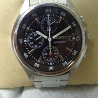SEIKO セイコー 7T92-0CC0 クロノグラフ クォーツ腕時計 海外モデル 黒文字盤の画像