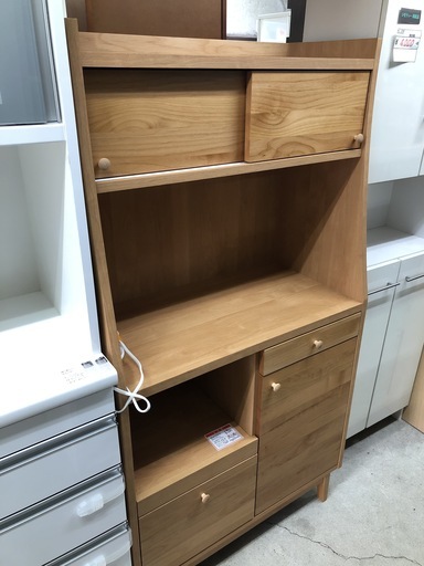 【リサイクルショップどりーむ天保山店】2624　食器棚　レンジボード　堀田木工　木目カラー　中古品　美品！