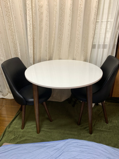 ダイニングセット テーブル 回転椅子 イス 木製 レザー