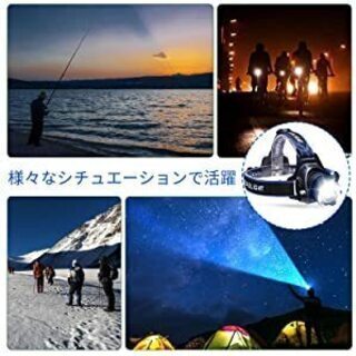 （在庫処分）LEDヘッドライト　ご注意：充電器はUSBではございません。の画像