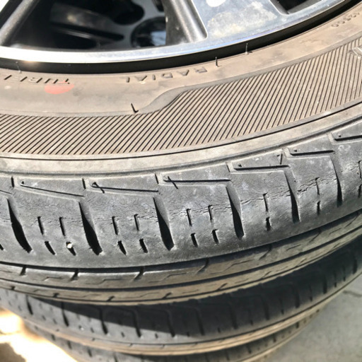 【場所:モレラ岐阜】ガリ傷なしの美品 アルミホイールタイヤ 155/65R14