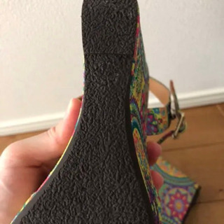 カラフルなお花柄　ウェッジソール　24.5〜25cmの画像